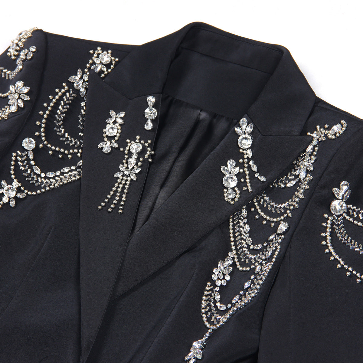 New European And American-style Heavy-Detailed Beaded Blazer Office Commute Top Womens Suit Jacket