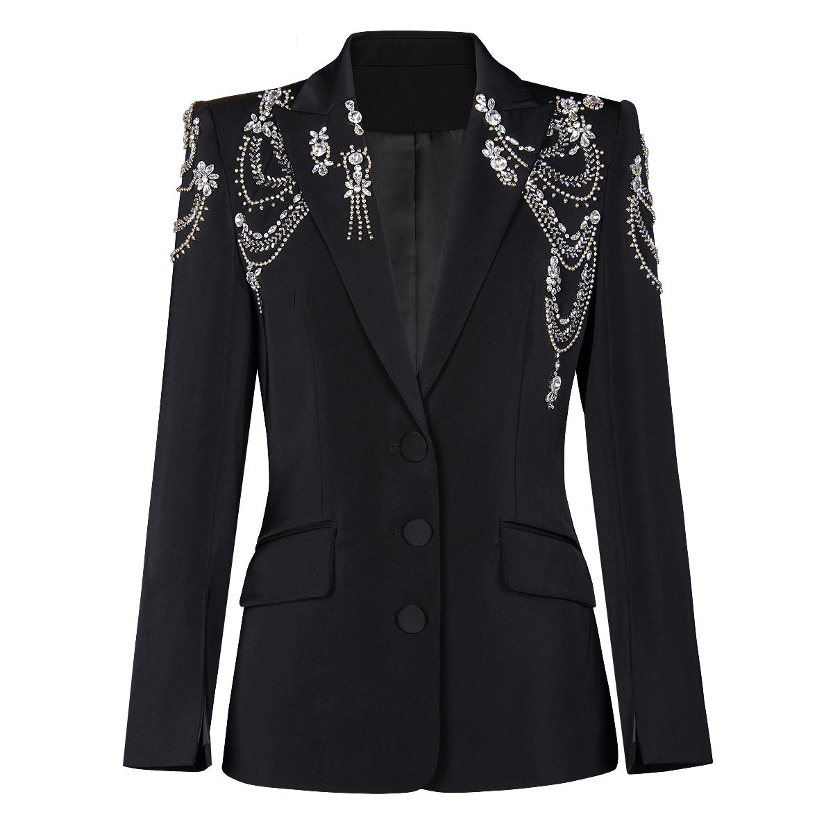 New European And American-style Heavy-Detailed Beaded Blazer Office Commute Top Womens Suit Jacket