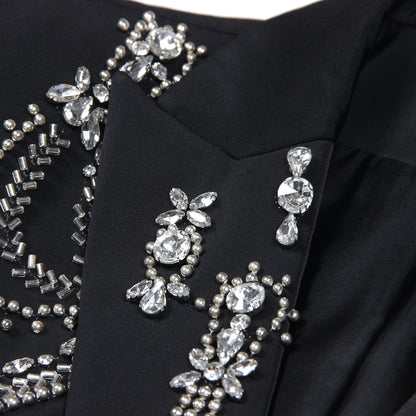 New European And American-style Heavy-Detailed Beaded Blazer Office Commute Top Womens Suit Jacket