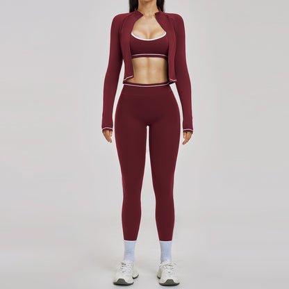 Slim-Fit Outdoor Running Three-Piece Set