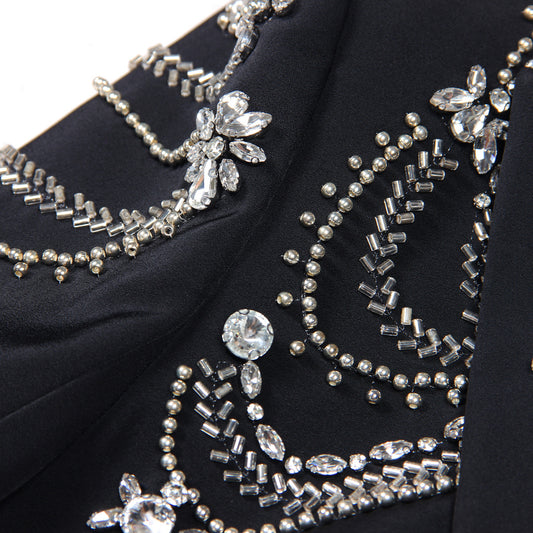 New European And American-style Heavy-Detailed Beaded Blazer Office Commute Top Womens Suit Jacket