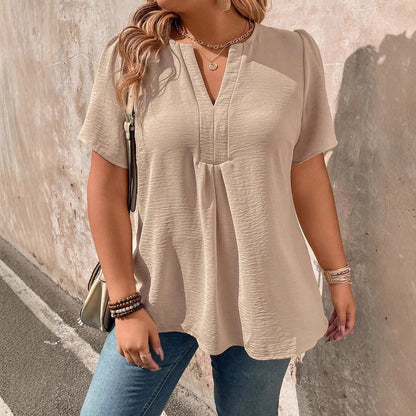 Women's V-neck Short-sleeve Chiffon Top