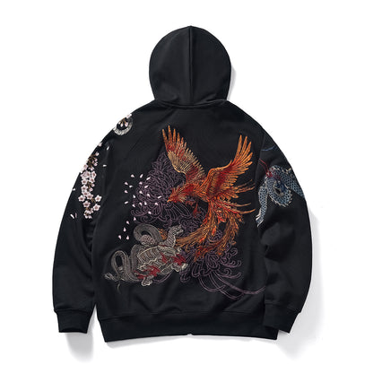 Mens Loose Fit Polyester Embroidered Chinese Style Jacket